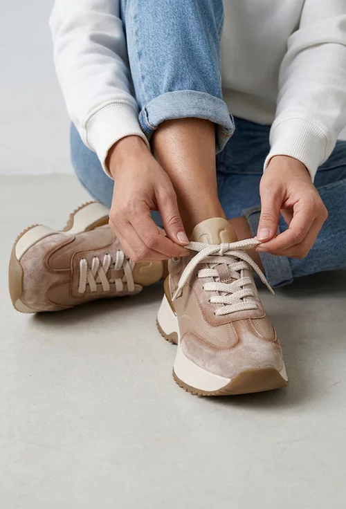 Pantofi dama NUR bej din piele naturala