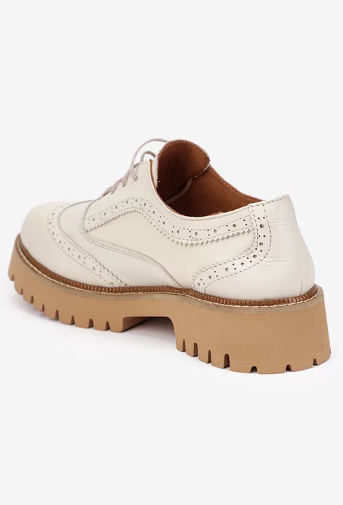 Pantofi dama NUR bej din piele naturala