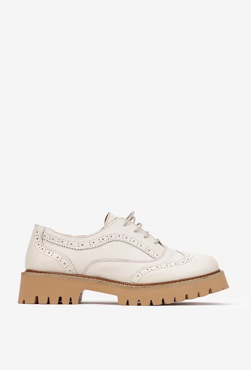 Pantofi dama NUR bej din piele naturala