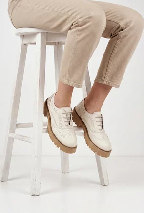 Pantofi dama NUR bej din piele naturala