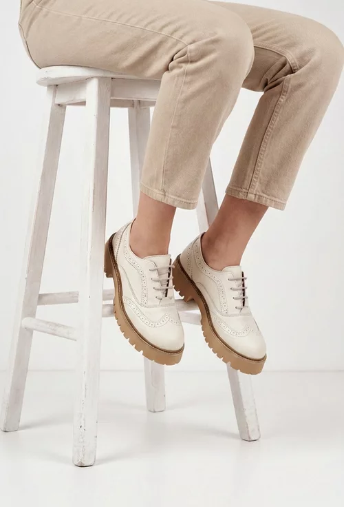 Pantofi dama NUR bej din piele naturala