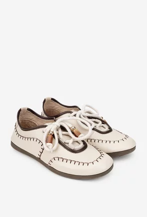 Pantofi dama NUR bej din piele naturala