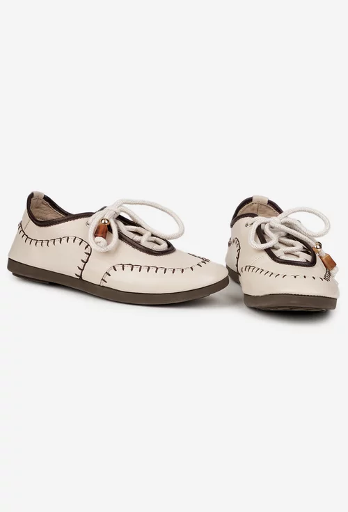 Pantofi dama NUR bej din piele naturala