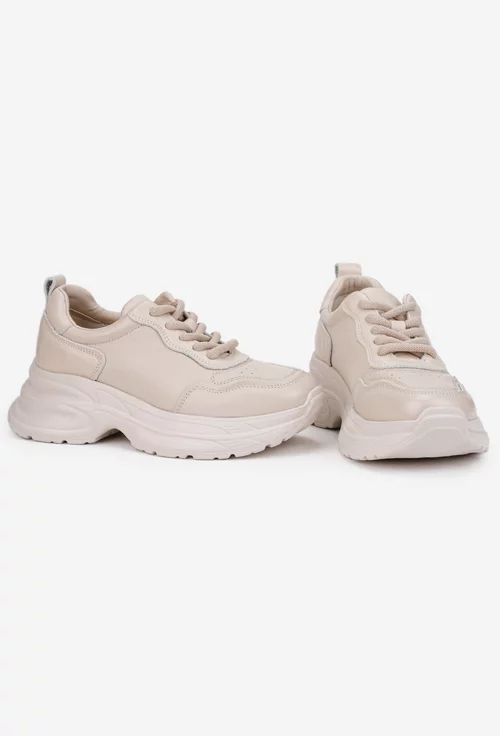 Pantofi dama NUR bej din piele naturala