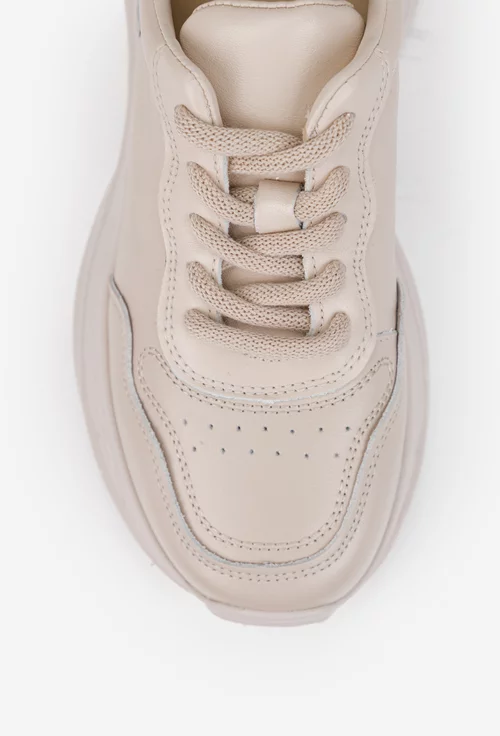 Pantofi dama NUR bej din piele naturala