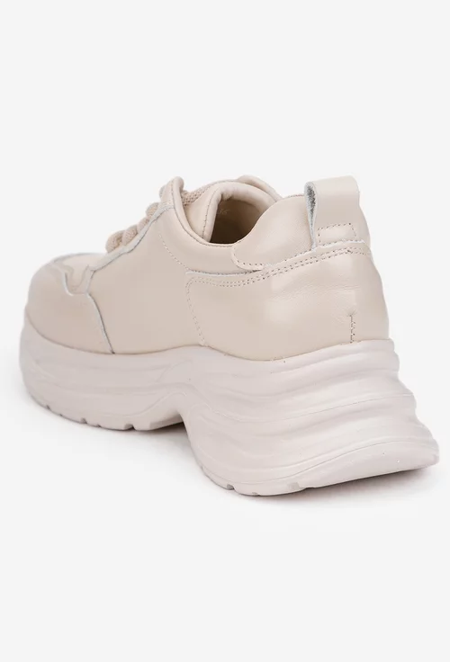 Pantofi dama NUR bej din piele naturala