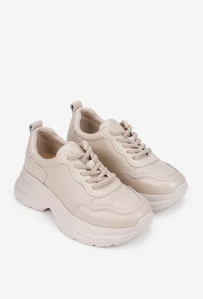 Pantofi dama NUR bej din piele naturala