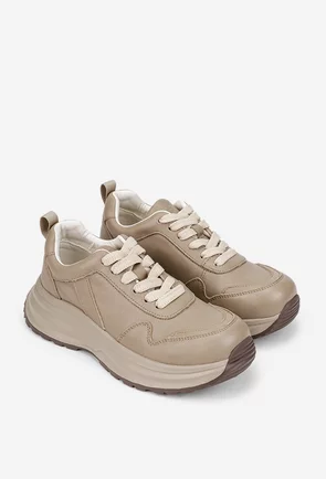 Pantofi dama NUR bej din piele naturala