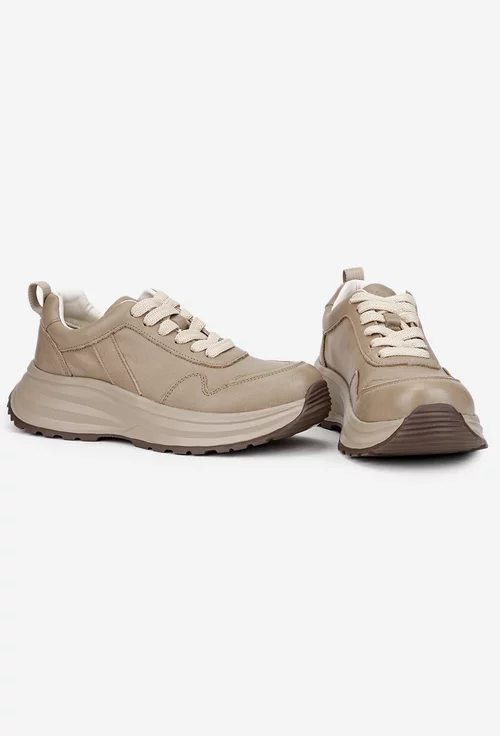 Pantofi dama NUR bej din piele naturala