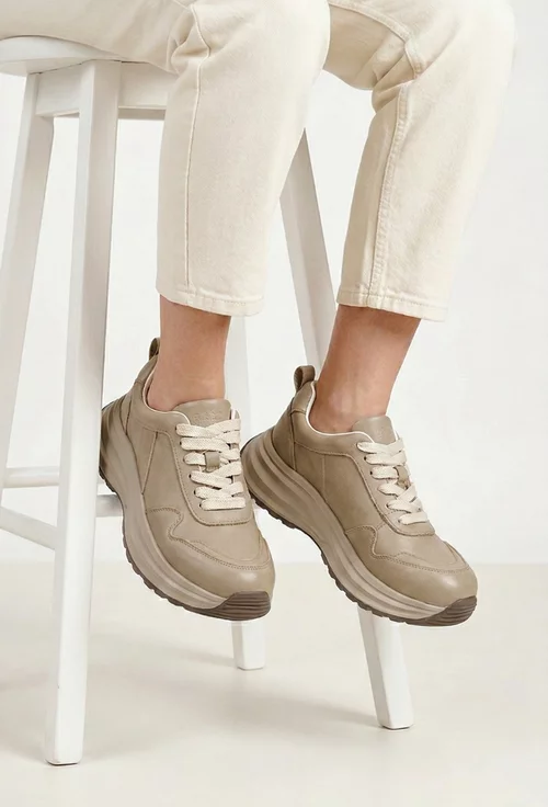 Pantofi dama NUR bej din piele naturala