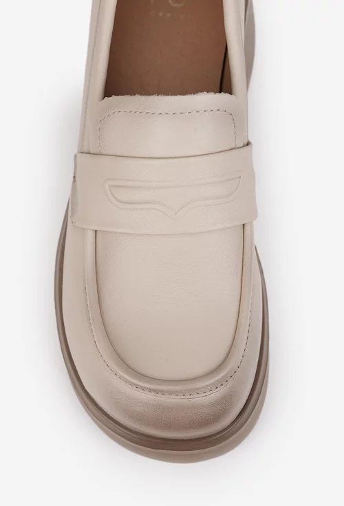 Pantofi dama NUR bej din piele naturala