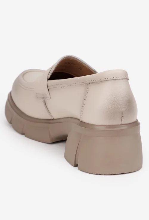 Pantofi dama NUR bej din piele naturala