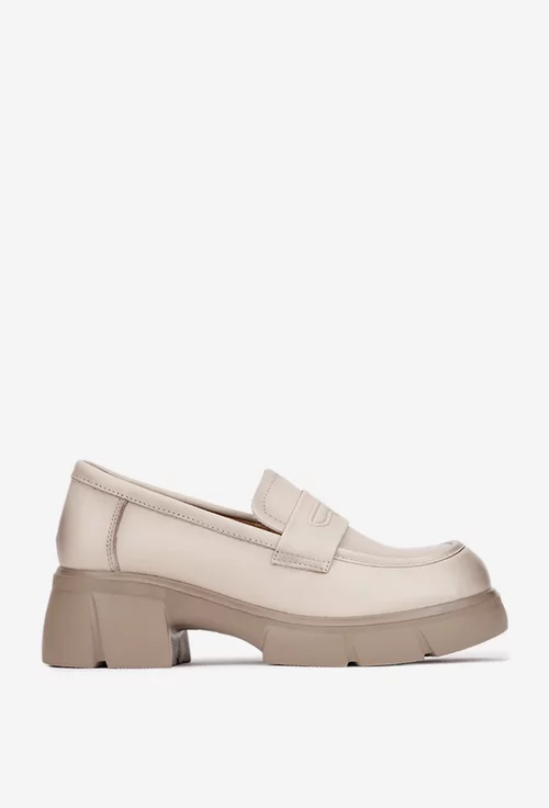 Pantofi dama NUR bej din piele naturala