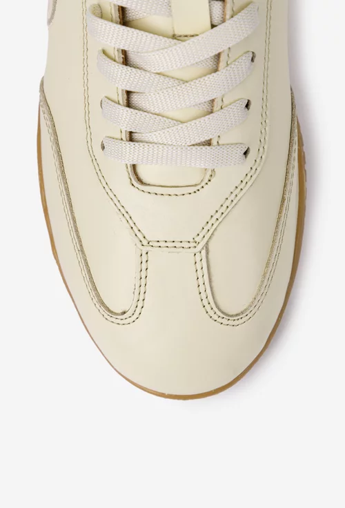 Pantofi dama NUR bej din piele naturala cu ornament