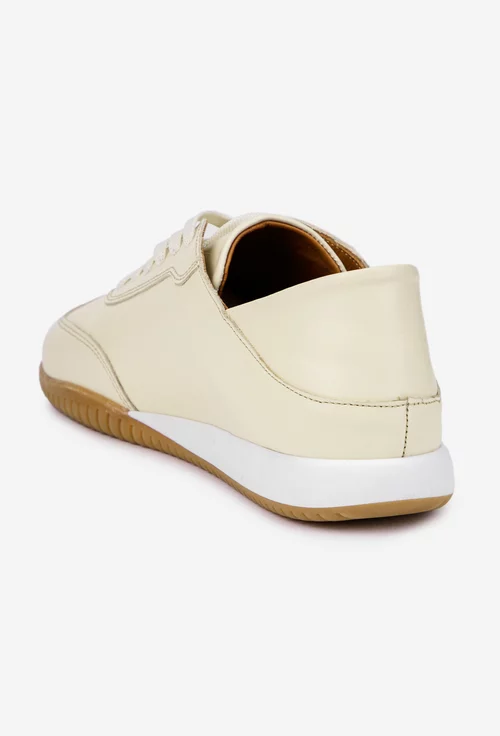 Pantofi dama NUR bej din piele naturala cu ornament