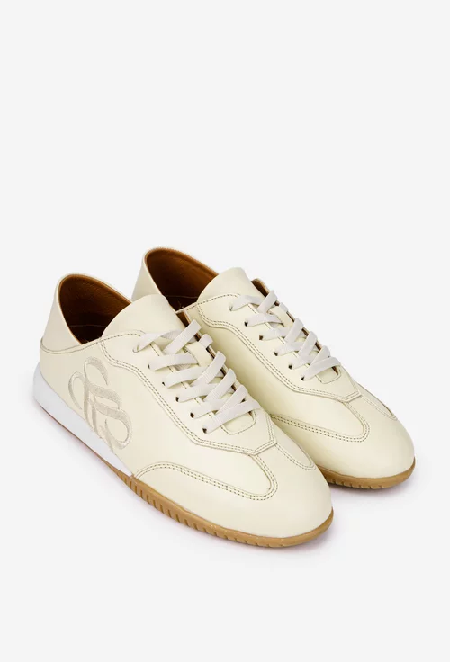 Pantofi dama NUR bej din piele naturala cu ornament