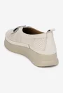 Pantofi dama NUR bej din piele naturala cu ornament