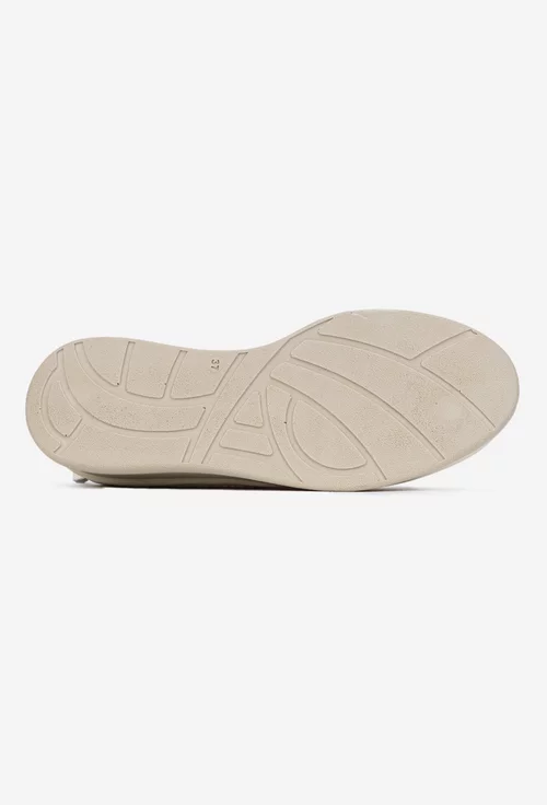 Pantofi dama NUR bej din piele naturala cu ornament