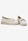 Pantofi dama NUR bej din piele naturala cu ornament
