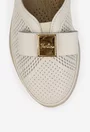Pantofi dama NUR bej din piele naturala cu ornament