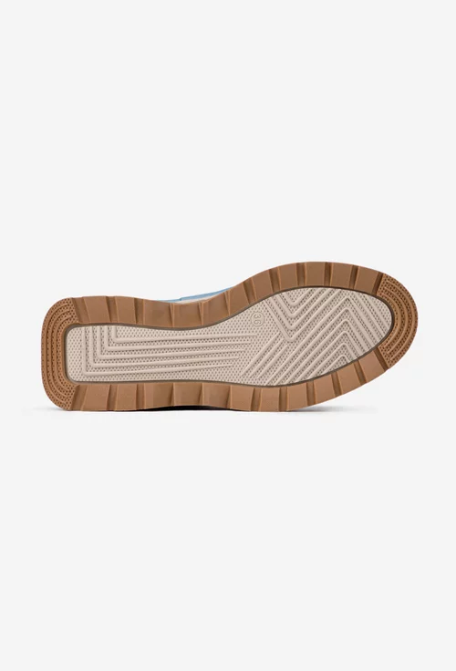 Pantofi dama NUR bleu din piele cu perforatii