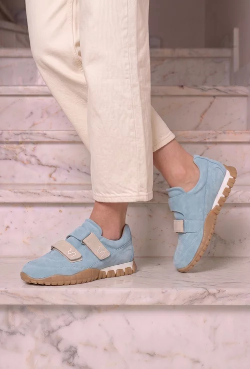 Pantofi dama NUR bleu din piele intoarsa picture - 2