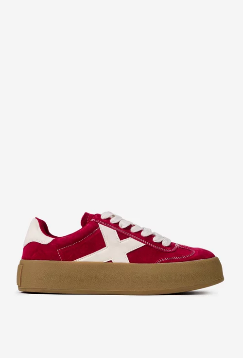 Pantofi dama NUR bordo din piele intoarsa