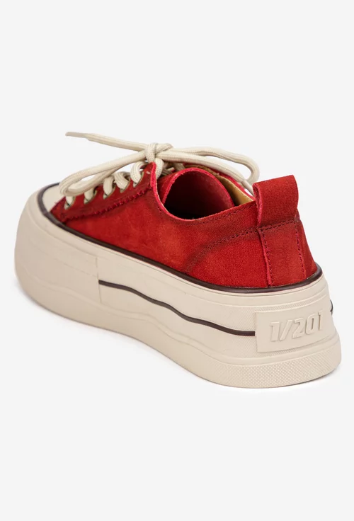 Pantofi dama NUR bordo din piele nabuc