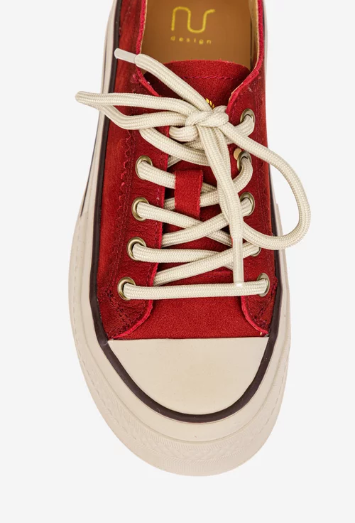 Pantofi dama NUR bordo din piele nabuc