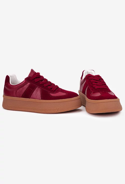 Pantofi dama NUR bordo din piele naturala