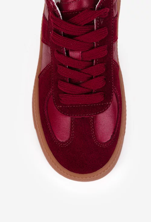 Pantofi dama NUR bordo din piele naturala