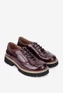 Pantofi dama NUR burgundy din piele lacuita