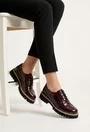 Pantofi dama NUR burgundy din piele lacuita