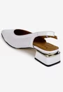 Pantofi dama NUR din piele alba cu perforatii