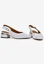 Pantofi dama NUR din piele alba cu perforatii