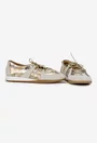 Pantofi dama NUR din piele aurie cu siret elastic