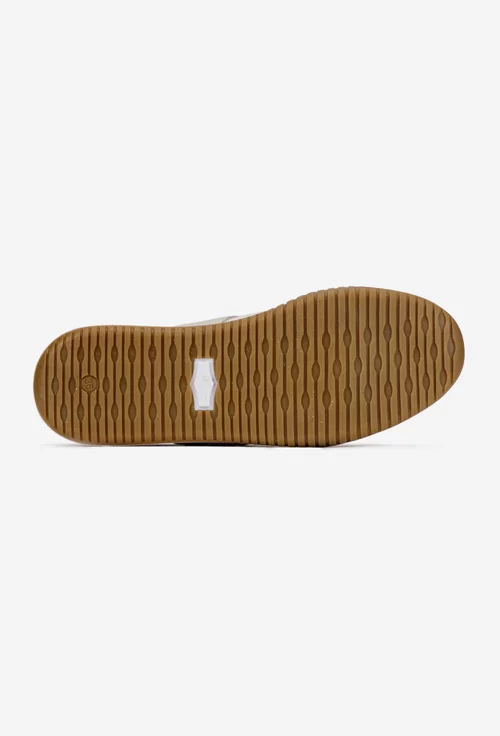 Pantofi dama NUR din piele bej cu siret elastic