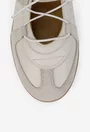 Pantofi dama NUR din piele bej cu siret elastic