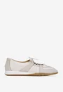 Pantofi dama NUR din piele bej cu siret elastic