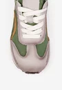 Pantofi dama NUR din piele bej cu verde