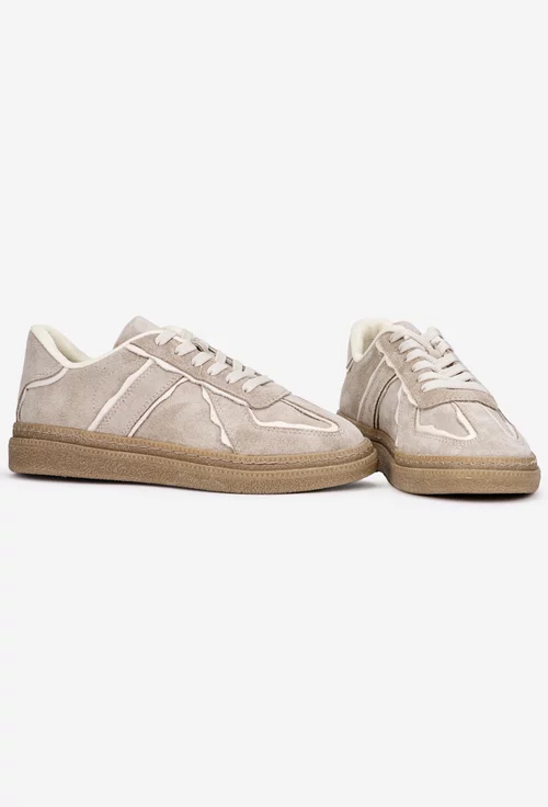 Pantofi dama NUR din piele intoarsa bej
