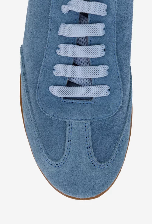 Pantofi dama NUR din piele intoarsa bleu