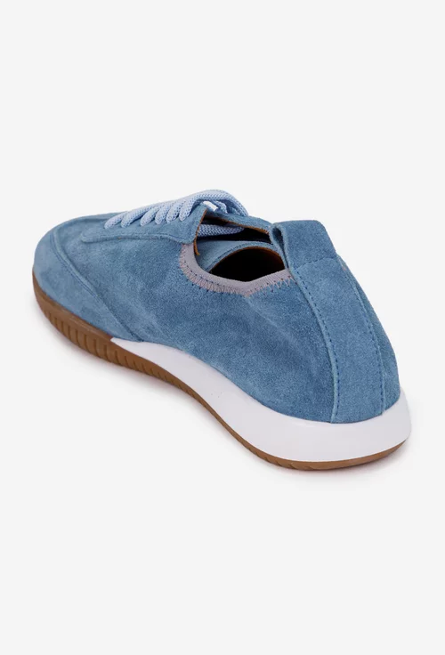 Pantofi dama NUR din piele intoarsa bleu