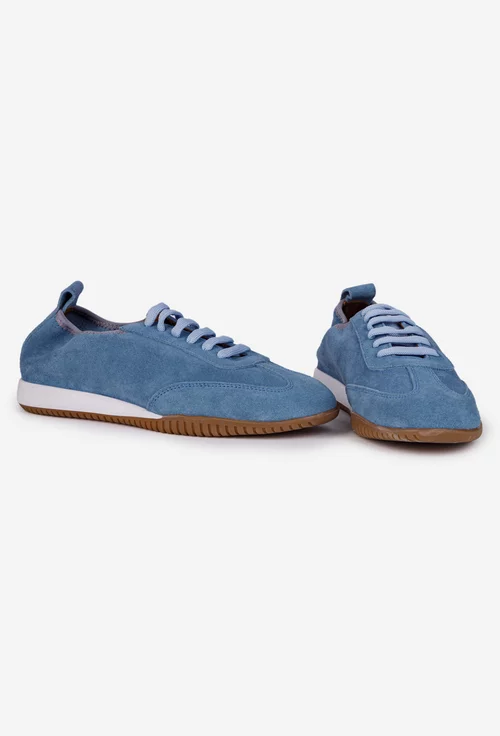 Pantofi dama NUR din piele intoarsa bleu