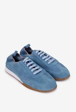 Pantofi dama NUR din piele intoarsa bleu