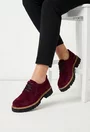 Pantofi dama NUR din piele intoarsa burgundy