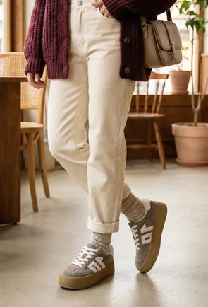 Pantofi dama NUR din piele intoarsa maro accesorizati cu blanita