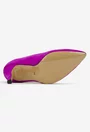 Pantofi dama NUR din piele intoarsa mov cu toc subtire