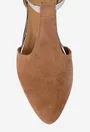Pantofi dama NUR din piele intoarsa taupe cu decupaje
