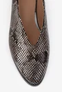 Pantofi dama NUR din piele maro snake print